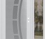 Modern Steel Front Door Diamond C12 50" x 80" white/white frosted Glass Panel stainless steel LHI with Sidelite clear Glass