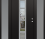 DIAMOND A10 68" X 80" BLACK/BLACK CLEAR GLASS PANEL STAINLESS STEEL RHI WITH 2 SIDELITES FROSTED GLASS