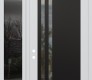 Modern Steel Front Door Diamond C6 48" x 96" white/white clear Glass Panel black RHI with Sidelite and Transom mirrored Glass