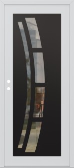 Diamond C12 36" x 80" white/white clear Glass Panel black RHI