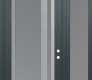 Modern Steel Front Door Diamond C15 52" x 96" anthracite/anthracite frosted Glass Panel stainless steel LHI with Sidelite and Transom frosted Glass
