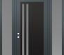 Modern Steel Front Door Diamond C6 68" x 96" anthracite/anthracite frosted Glass Panel black RHI with 2 Sidelites and Transom frosted Glass