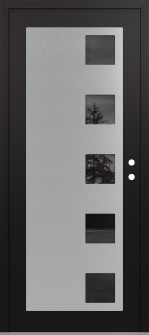 Diamond C5 36" x 80" black/black mirrored Glass Panel stainless steel LHI