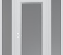 Modern Steel Front Door Diamond C1 68" x 96" white/white frosted Glass Panel stainless steel RHI with 2 Sidelites and Transom frosted Glass