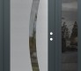 Modern Steel Front Door Diamond C4 52" x 80" anthracite/anthracite clear Glass Panel stainless steel LHI with Sidelite mirrored Glass