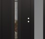 Modern Steel Front Door DIAMOND A5 48" X 80" BLACK/BLACK CLEAR GLASS PANEL BLACK LHI WITH SIDELITE FROSTED GLASS