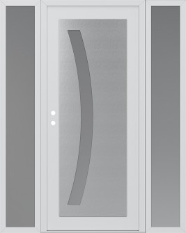 Diamond C4 60" x 80" white/white frosted Glass Panel stainless steel RHI with 2 Sidelites frosted Glass