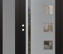 Modern Steel Front Door Diamond C3 50" x 80" black/black clear Glass Panel stainless steel RHI with Sidelite frosted Glass