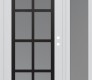 Modern Steel Front Door Diamond C16 52" x 80" white/white frosted Glass Panel black LHI with Sidelite frosted Glass