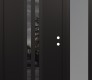 Modern Steel Front Door DIAMOND A8 50" X 80" BLACK/BLACK MIRRORED GLASS PANEL BLACK LHI WITH SIDELITE FROSTED GLASS