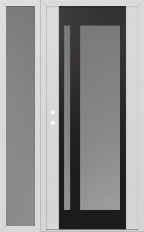 Diamond C15 48" x 80" white/white frosted Glass Panel black RHI with Sidelite frosted Glass