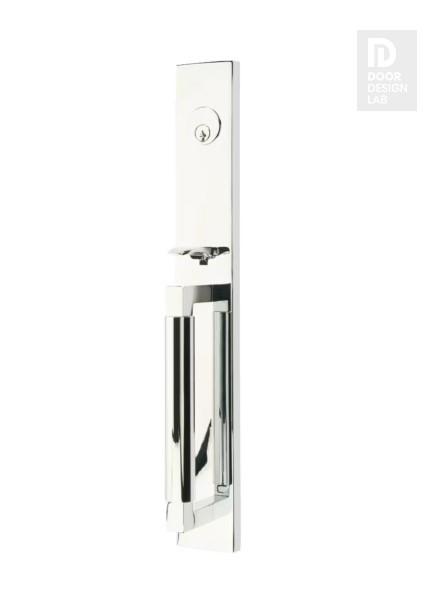 EMTEK HERCULES SMOOTH FULL LENGTH DOUBLE CYLINDER KEYD 4226 POLISHED CHROME US26 for Steel Front Doors