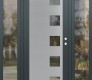 Modern Steel Front Door Diamond C5 60" x 80" anthracite/anthracite clear Glass Panel stainless steel LHI with 2 Sidelites clear Glass