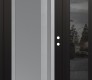Modern Steel Front Door Diamond C15 52" x 80" black/white frosted Glass Panel stainless steel LHI with Sidelite mirrored Glass