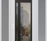 Modern Steel Front Door Diamond C15 64" x 96" white/white clear Glass Panel black RHI with 2 Sidelites and Transom frosted Glass