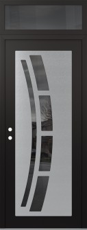 Diamond C12 36" x 96" black/black mirrored Glass Panel stainless steel RHI with Transom mirrored Glass
