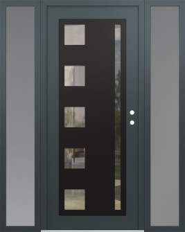 Diamond C3 68" x 80" anthracite/anthracite clear Glass Panel black LHI with 2 Sidelites frosted Glass