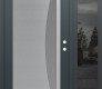 Modern Steel Front Door Diamond C13 52" x 80" anthracite/anthracite frosted Glass Panel stainless steel LHI with Sidelite mirrored Glass
