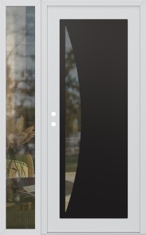 Diamond C13 48" x 80" white/white clear Glass Panel black RHI with Sidelite clear Glass