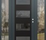 Modern Steel Front Door Diamond C2 60" x 80" anthracite/anthracite mirrored Glass Panel black LHI with 2 Sidelites clear Glass
