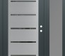 Modern Steel Front Door Diamond C11 50" x 80" anthracite/anthracite mirrored Glass Panel stainless steel LHI with Sidelite frosted Glass