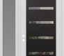 Modern Steel Front Door Diamond C7 50" x 96" white/white clear Glass Panel black RHI with Sidelite and Transom frosted Glass