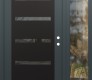 Modern Steel Front Door Diamond C7 50" x 80" anthracite/anthracite mirrored Glass Panel black LHI with Sidelite clear Glass