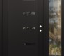 Modern Steel Front Door Diamond C8 48" x 80" black/black mirrored Glass Panel black LHI with Sidelite clear Glass