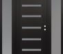 Modern Steel Front Door Diamond C7 68" x 80" black/white frosted Glass Panel black LHI with 2 Sidelites frosted Glass