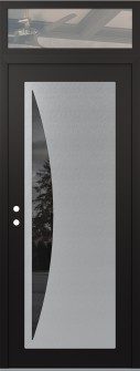 Diamond C13 36" x 96" black/black mirrored Glass Panel stainless steel RHI with Transom clear Glass