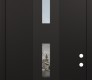 DIAMOND A7 36" X 96" BLACK/BLACK CLEAR GLASS PANEL BLACK RHI WITH TRANSOM FROSTED GLASS