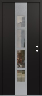 DIAMOND A10 36" X 80" BLACK/BLACK CLEAR GLASS PANEL STAINLESS STEEL LHI