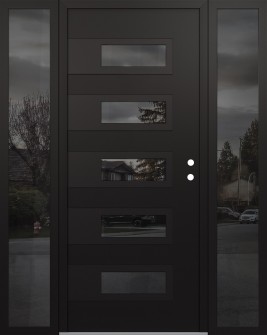 Diamond D3 60" x 80" black/black mirrored Glass Panel black LHI with 2 Sidelites mirrored Glass
