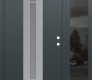 Modern Steel Front Door DIAMOND A5 50" X 80" ANTHRACITE/ANTHRACITE FROSTED GLASS PANEL STAINLESS STEEL LHI WITH SIDELITE MIRRORED GLASS