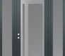 Modern Steel Front Door Diamond C15 68" x 96" anthracite/anthracite frosted Glass Panel stainless steel RHI with 2 Sidelites and Transom frosted Glass
