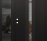 Modern Steel Front Door DIAMOND A4 52" X 80" BLACK/BLACK CLEAR GLASS PANEL BLACK RHI WITH SIDELITE MIRRORED GLASS