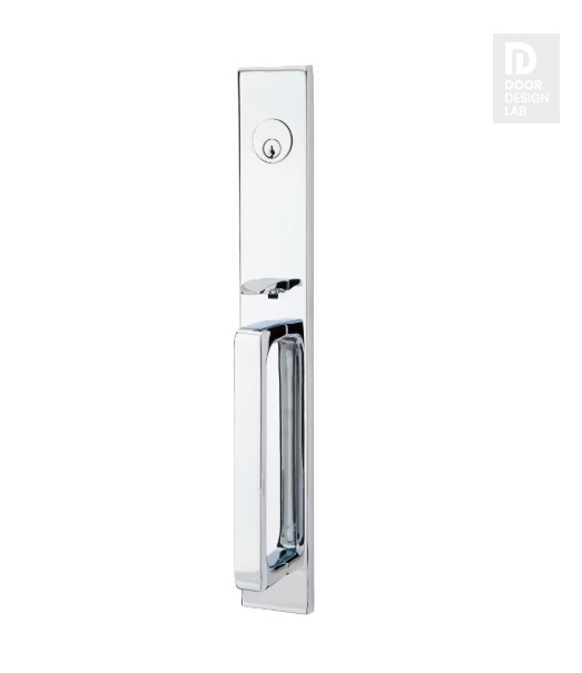 EMTEK LAUSANNE SINGLE CYLINDER KEYD 4819 POLISHED CHROME US26 for Steel Front Doors