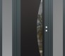 Modern Steel Front Door Diamond C13 60" x 80" anthracite/anthracite clear Glass Panel black LHI with 2 Sidelites frosted Glass