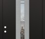 DIAMOND A5 36" X 96" BLACK/BLACK CLEAR GLASS PANEL STAINLESS STEEL LHI WITH TRANSOM FROSTED GLASS