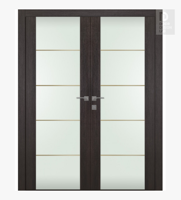 Avon 202 4H Gold Strips Vetro Veralinga Oak Double doors