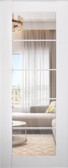 DOOR SLAB SMART PRO 5 LITE CLEAR VETRO POLAR WHITE 28" X 96" X 1 3/4" TEMPERED CLEAR GLASS