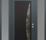Modern Steel Front Door Diamond C13 64" x 96" anthracite/anthracite clear Glass Panel black LHI with 2 Sidelites and Transom frosted Glass