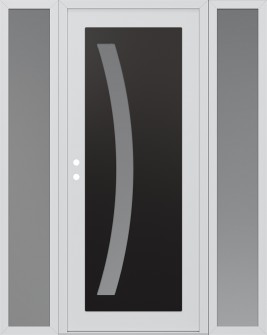 Diamond C4 68" x 80" white/white frosted Glass Panel black RHI with 2 Sidelites frosted Glass