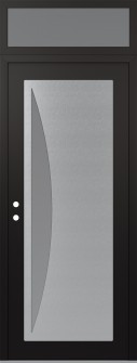 Diamond C13 36" x 96" black/white frosted Glass Panel stainless steel RHI with Transom frosted Glass