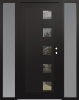 Diamond C5 60" x 80" black/black clear Glass Panel black LHI with 2 Sidelites frosted Glass