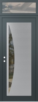 Diamond C13 36" x 96" anthracite/anthracite clear Glass Panel stainless steel RHI with Transom clear Glass