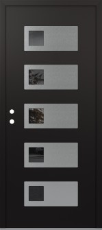 Diamond D2 36" x 80" black/black mirrored Glass Panel stainless steel RHI