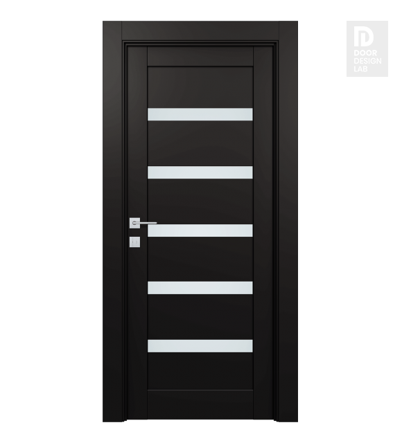 Leora Vetro Black Matte Modern Interior Door by Belldinni