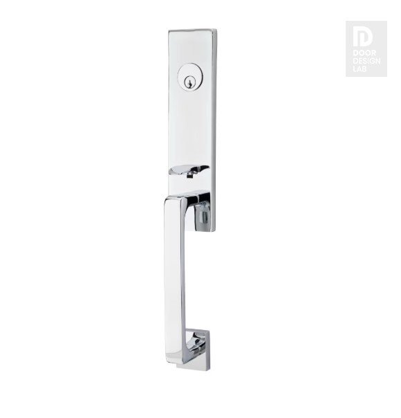 EMTEK DAVOS SINGLE CYLINDER KEYD 4818 POLISHED CHROME US26 for Steel Front Doors
