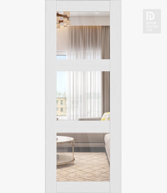 DOOR SLAB PALLADIO 3 LITE CLEAR VETRO BIANCO NOBLE 30" X 92 1/2" X 1 9/16" TEMPERED CLEAR GLASS